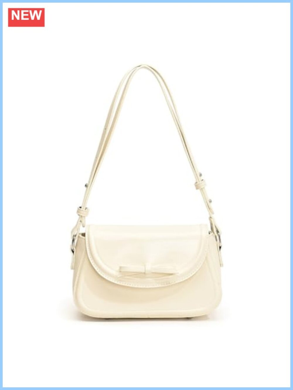 PU Leather Shoulder Bag Bow Top Handle Satchel Y2K Purse for Women